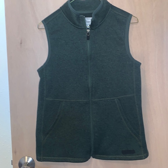 Sweater vest, army green, zipper closure, mens - Picture 1 of 6